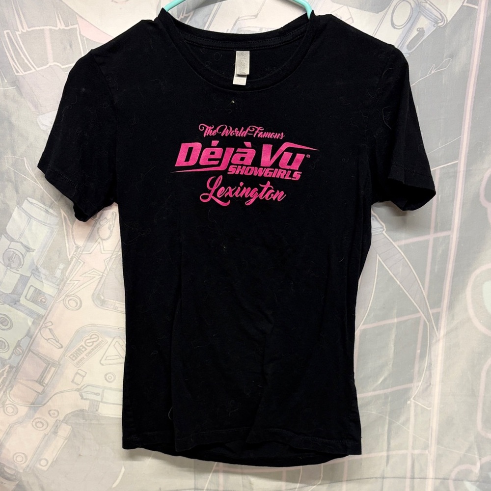 Next Level Apparel Black Tee with Pink Design